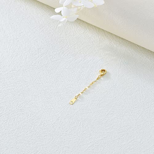 Image of 10k 14k Real Gold 1 inch /1.5 inch /2 inch /2.5 inch /3 inch /4 inch /5 inch Necklace Extender, Necklace Bracelet Extender Chain, Durable Gold Extender Chain, Adjustable Extension Chain for Necklace Bracelet Anklet