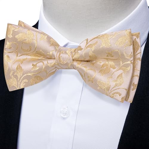 Image of YourTies Bow Ties for Men Pretied Bowties Solid Color Satin Bow Tie Formal Business Tuxedo Wedding Party Prom