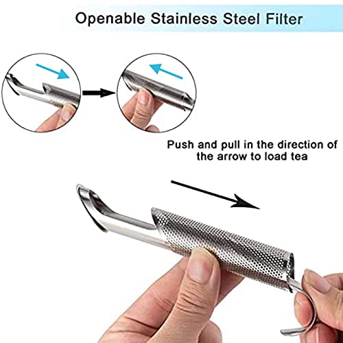 Oblivi Stainless Steel Tea Strainer, Tea Infusers For Loose Tea, Rose, Coffee, Spices, Long-Handle Tea Filter Stick Pipe Tea Diffuser, Tea Leaf Infuser Food Grade Fine Mesh Tea Filter(2 Pcs) #TOP4
