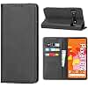 Vaki mobile phone case for Google Pixel 6A case, protective case Pixel 6A 5G leather wallet card compartment stand function shockproof folding case cases Pixel 6A 5G 6.1" flip case cover (black)