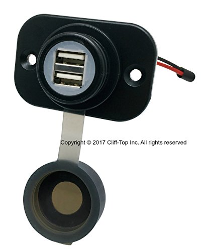 Cargador USB de 12V Cliff-Top con toma impermeable de montaje en panel y conector magnético 4A