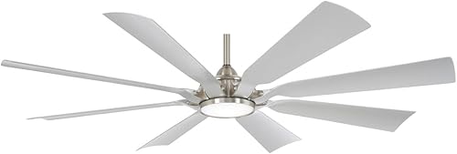MINKA-AIRE Future 65" Ventilador de techo LED para exteriores F756L-BNW - níquel cepillado húmedo