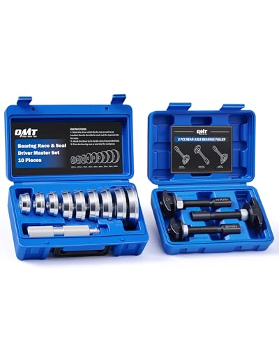 Orion Motor Tech Bearing Service Kit 13pc Rear Axle Bearing Puller & Bearing Seal Driver Kit with 3 Pullers 9 Driver Discs Rear Wheel Bearing Removal Tool Bearing Race Remover & Installer Tool Kit