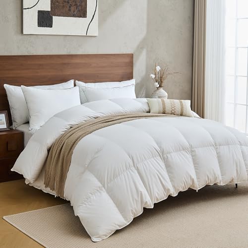 KUSNUG Hotel Goose Feather Down Fiber Comforter King Size, 100%
