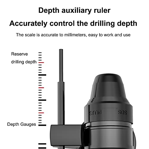 SDS-Plus Bohrhammer Mit Vibrationskontrolle Und Sicherheitskupplung, 800W Schwerer Schlaghammer Für Beton, Inklusive… – Bild 5