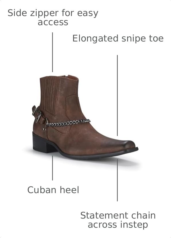 Image of Ferro Aldo Men's Western Boot Collection | Casual & Dress Ankle Boots in Cowboy, Chelsea, & Biker Styles for Men