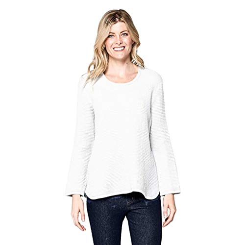 Focus Waffle Long Sleeve Cotton Top - C6912