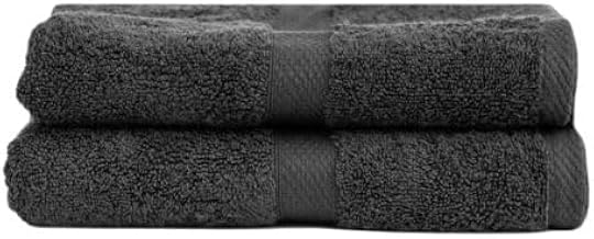 طقم فوطة حمام سيينا مقاس 1.4 م × 50 سم، 100% قطن مصري (جيزة 86) بخيوط مزدوجة مشدودة للغاية للنعومة والمتانة من اريكا - لون تشاركول (فحمي)