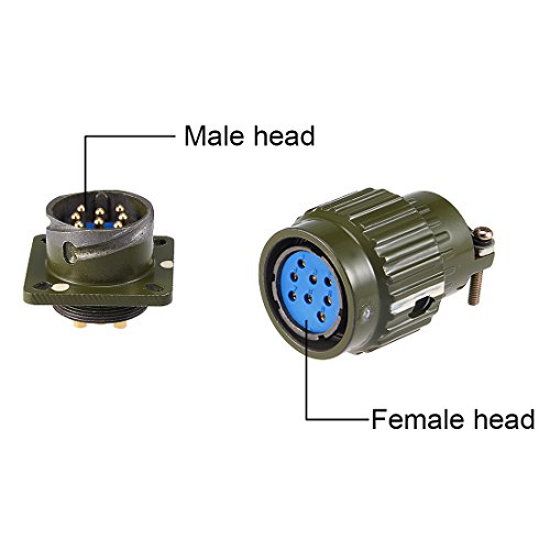 Uxcell Aviation Connector, 28Mm 8P 25A Yp28-8 Waterproof Male Wire Panel Power Chassis Metal Fittings Connector Aviation Silver Tone #TOP2