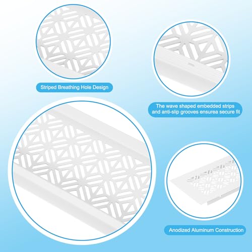 PATIKIL 10 x 3 Inch Door Air Vent Cover, Heavy Duty Aluminum Grille Ventilation Cover Louvered with Mounting Screws for Cabinet Wardrobe Door, White by PATIKIL - Image 4