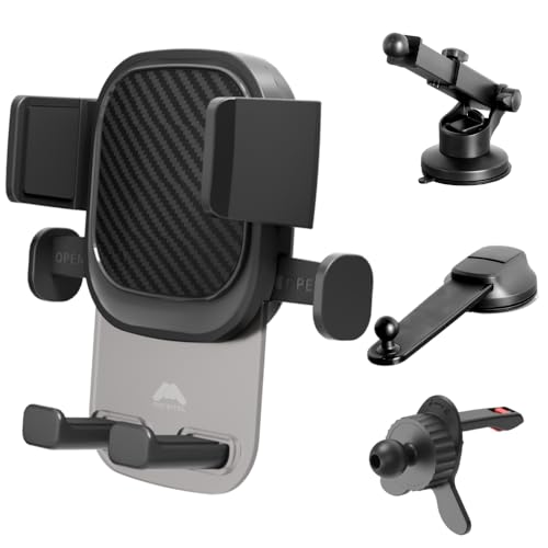 Image of Mobitel 3-in-1 Car Phone Holder Dashboard Windscreen & Air Vent Mount 360° Rotation Universal Smartphone Holder for iPhone, Samsung, Google