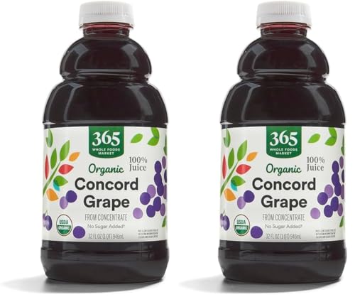 Image of 365 by Whole Foods Market, Organic 100% Concord Grape, 32 Fl Oz Bottle (Pack of 2)