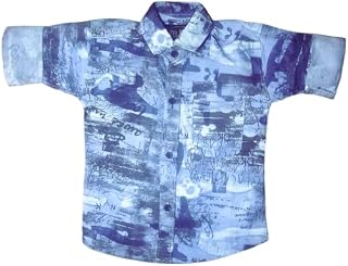 Boys Printed Cotton Shirt Kids Casual Graphic Print Button Down Full Sleeve Stylish Children Fashion ShirtLightweight Brea... Price In India