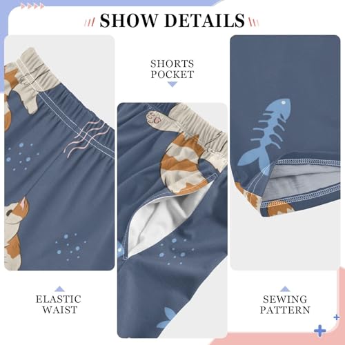 Persian Cat Boys Pants Boys Athletic Pants Long Pant for Boy with Pockets Wide-Leg Size 6-14Y4