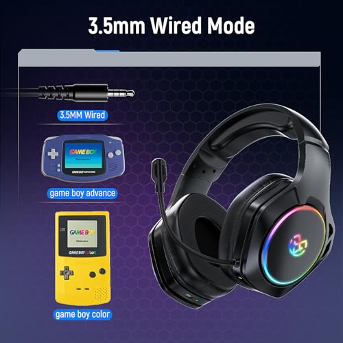 Tatybo Gaming Headset for Ps5 Ps4 PC, 2.4GHz USB & Type-C Gaming Headphones, 40Hrs & 7.1 Surround Sound Ps5 Headset with Noise Canceling Mic, Wireless Headset for Switch Phone by Tatybo - Image 8