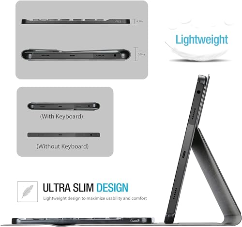 ProElite Keyboard case for Samsung Galaxy Tab S9 FE 10.9 inch/S9 11 inch with S Pen Holder, Magnetic Detachable Wireless Bluetooth Keyboard, Black - Image 4