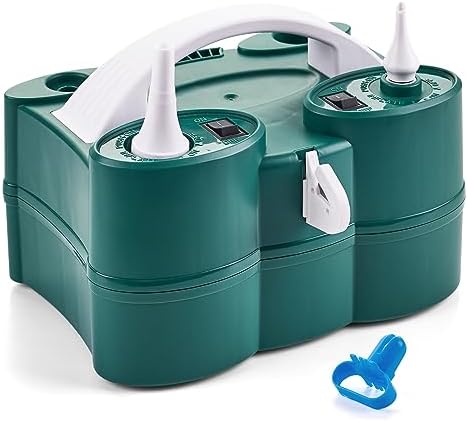 Birodeko Electric Air Balloon Pump - Portable Electric Air Pump for Inflatables Air Blower Pump with Balloon Nozzles and Vacuum Nozzle | Great for Long Animal Twisty Balloon, Foil Balloons