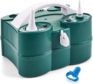 Birodeko Electric Air Balloon Pump - Portable Electric Air Pump for Inflatables Air Blower Pump with Balloon Nozzles and Vacuum Nozzle | Great for Long Animal Twisty Balloon, Foil Balloons