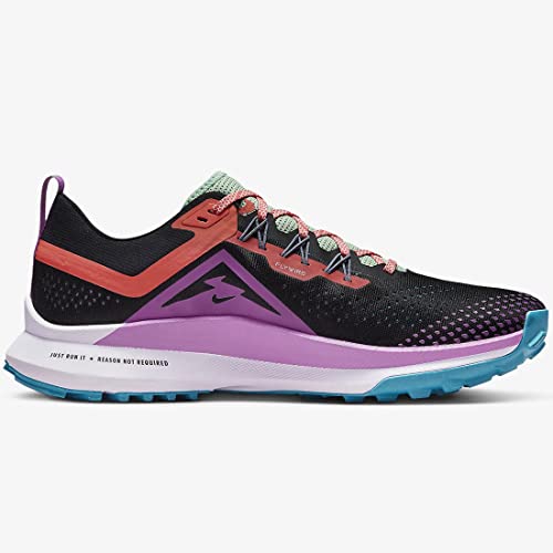 Nike Nike React Pegasus Trail 4 Trail Running Shoes, Black/Vivid Purple/Enamel Green/Magic Ember, 9.5