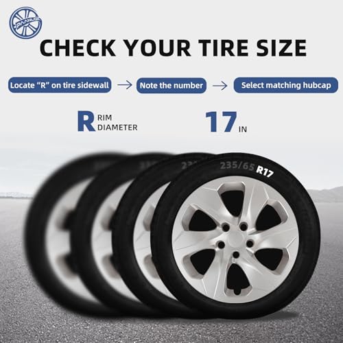Paanlok 17 inch Silver Wheel Covers for 2019-2025 Toyota RAV4 LE, Fits Factory Steel Wheels 42611-42520 42611-0R230, Direct OEM Replacement 42602-0R040, Snap-on Hubcaps 4 Pack by PAANLOK - Used condition - Image 4