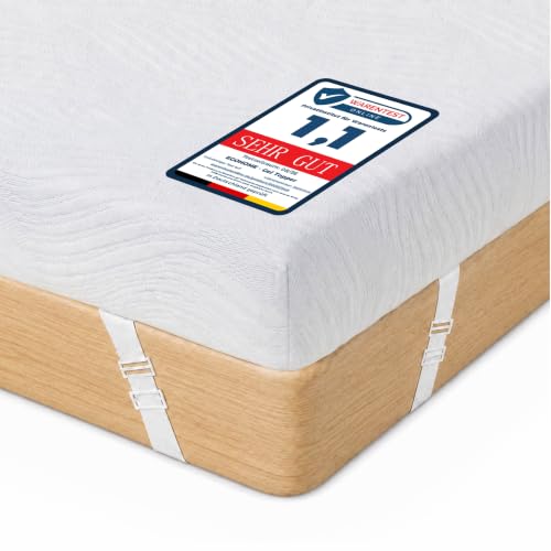 SynthoSpace Topper 180x200 cm, H2/H3 Matratzentopper Memory-Schaum, 10 cm | Viscoschaum-Topper mit atmungsaktivem bezug, 2-in-1 Härtegrad, rutschfesten Fixierbändern für Matratzen Bett Boxspringbett