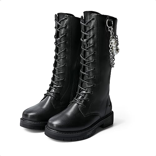 Dream Pairs Girls Riding Boots Knee High Side Zipper Mid Calf Shoes Sdbo2216K Black-1 Size 3 Little Kid thumb #3