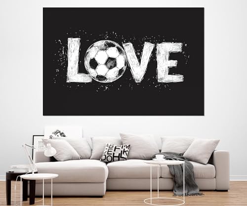 Peinture abstraite sur toile football décoration intérieure salon 70x100