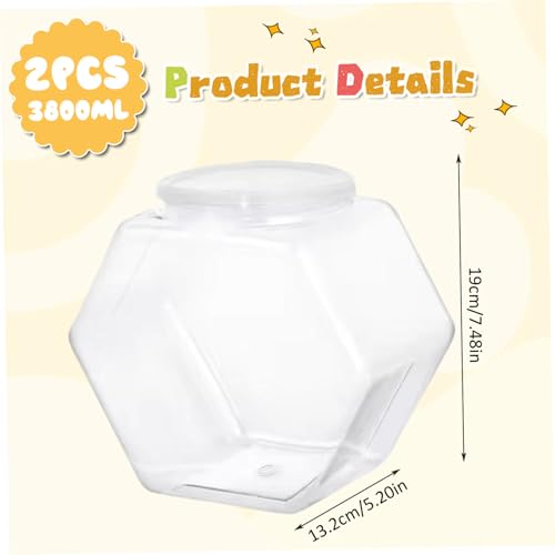 Tarros plásticos para dulces de 3800 ml organizadores transparentes de despensa y snacks de perro 5
