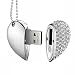 Produktbild GARRULAX USB-Flash-Laufwerke, 32 GB Form Herz Diamant High Speed USB 3.0 Flash Datenspeicher-Laufwerk Memory Pen Stick Flash Disk Pendrive (Silber)
