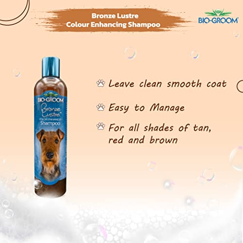 Image of Bio-Groom Bronze Luster Mild Natural Controls Matts, Tangle Cruelty-Free- Soap Free with Soy Protein, Coconut Oil for Strength and Fluff Colour Enhancing Shampoo for Dogs, 355ml | Enhances Brown, Tan & Red Coats