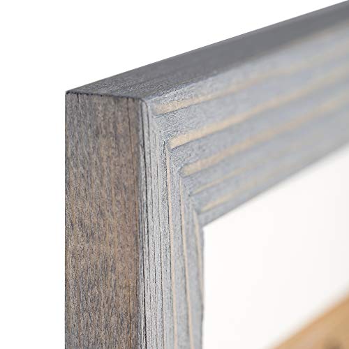 Image of WOOD SIDE ORBIS Rustic Wooden Poster Picture Frame 12x16, Grey | Natural Solid Wood, Eco Distressed, Wall Mounting