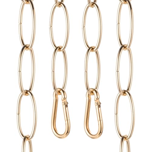 uxcell 7ft Lighting Hanging Chain with 2 Spring Snap Hook Rose Gold