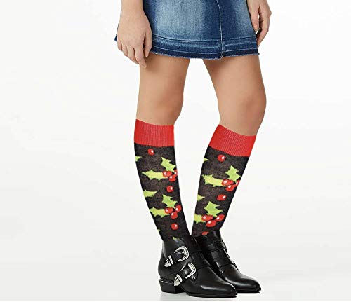 Kids Big Girls Youth Baby Children's Novelty Design Knee High Socks (L (Fit Kids Shoes 9 To Big Kids 4), 6 Pairs Christmas) #TOP1