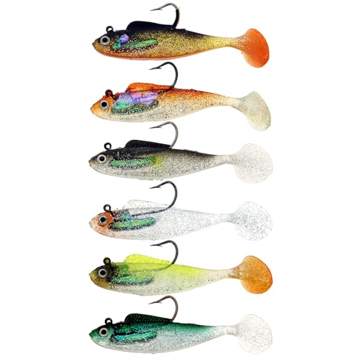 6pc Soft Fishing Lures Set 10cm 20g – Realistic Shad Bait with 3D Eyes & Barbed Hooks – Silicone Jelly Swimbaits for Pike, Perch, Zander, Trout – Fres