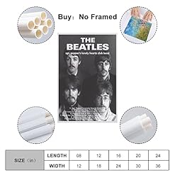 The Beatles Affiche murale rétro rétro vintage sur toile et impression d’art moderne pour chambre à coucher 40 x 60 cm - Les Beatles, Paul McCartney, John Lennon, RIngo Starr, George Harrison The Beatles Affiche murale rétro rétro vintage sur toile et impression d'art moderne pour chambre à coucher 40 x 60 cm – Image 2