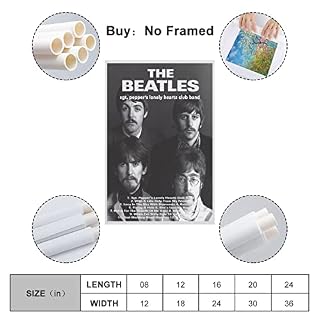 The Beatles Affiche murale rétro rétro vintage sur toile et impression d’art moderne pour chambre à coucher 40 x 60 cm - Les Beatles, Paul McCartney, John Lennon, RIngo Starr, George Harrison The Beatles Affiche murale rétro rétro vintage sur toile et impression d'art moderne pour chambre à coucher 40 x 60 cm – Image 2