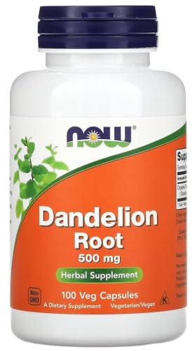 Now Foods - DANDELION ROOT 500 MG | Raíz de Diente de León | Apoyo Natural para la Función Hepática y Digestión - 100 Cápsulas