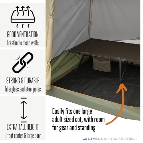 Image of ALPS Mountaineering Ranger 1-Person Tent - Lightweight Freestanding Backpacking Tent with 7000-Series Aluminum Poles, Full Rainfly & Compact Design for Hiking and Camping