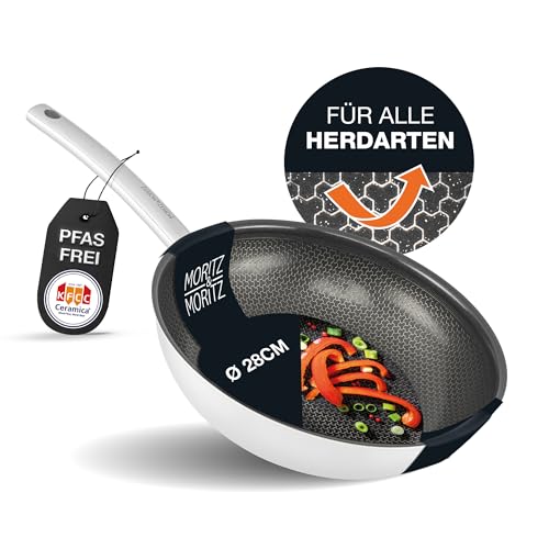 Moritz & Moritz Edelstahlpfanne Wabenstruktur 28cm mit Keramikbeschichtung der neuesten Generation -...