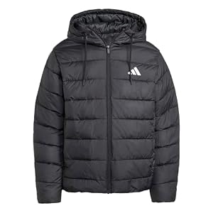 adidas Herren Essentials Climawarm 3 Stripes Synthetic Down Hooded Coat, black, S