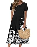 Zeagoo Ladies Dresses for Church Beach Vacation Clothes for Women Beach Vacation Outfits for Women Womens Dresses Long Black M