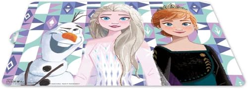 Mantel Individual Disney con Diseño Frozen Elsa Anna Y Olaf, Plástico, para Niñas, Multicolor