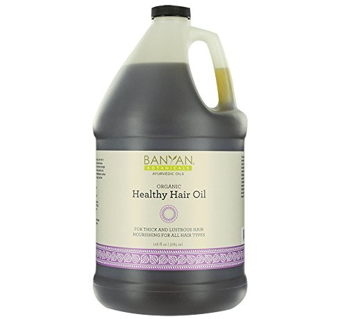 Banyan Botanicals Healthy Hair Oil – Organic Herbal Oil with Bhringaraj & Amla – Ayurvedic Hair Care for Strong, Thick, Lustrous Hair & for Scalp Massage – 128oz. – Non GMO Sustainably Sourced Vegan