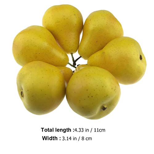 Wakauto Six-Piece Set of Artificial Yellow Pears #TOP27