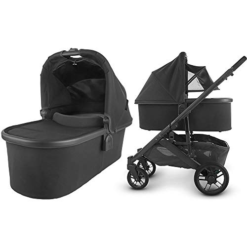 Uppababy Cruz V2 Stroller - Jake (Black/Carbon/Black Leather) + Bassinet - Jake (Black/Carbon) #TOP1