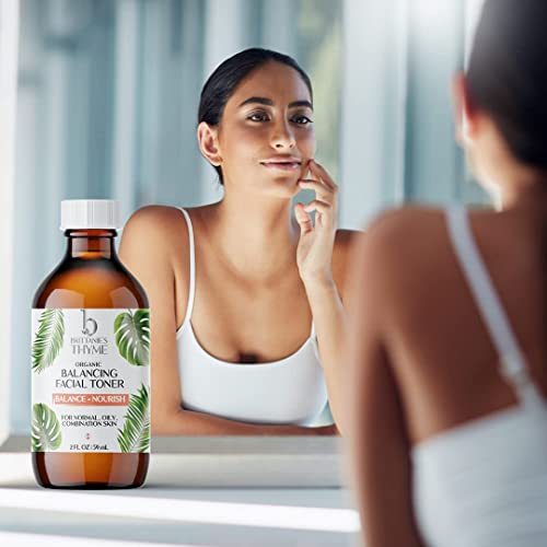 Brittanie's Thyme Organic Balancing Witch Hazel Facial Toner, 4 Oz | Peppermint & Sweet Orange Oils Relieve & Calm Complexion | Gentle, Fast Acting Toner #TOP4