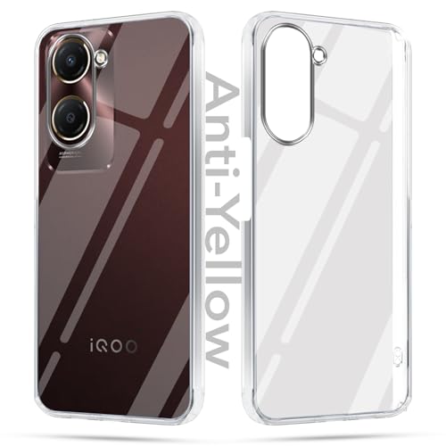 Image of Jkobi Lifetime Anti-Yellow Clear Back Cover Case for Vivo iQOO Z9 Lite 5G (Sleek Hard Crystal | Shockproof and Camera Protection)