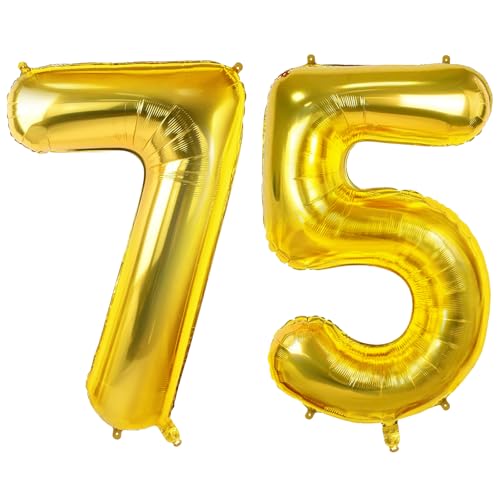 Joycard 75 Balloons 40 Inch Gold Foil Numbers