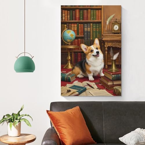 Lienzo para salón de Corgi que alegra la decoración del hogar 4