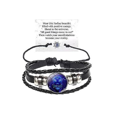 Atiptu Zodiac Signs Spirit Bracelet Constellation Bracelet for Women Men Zodiac Bracelets Adjustable Glow in the Dark Zodiac Gift for Constellation Lover (Leo) Cover